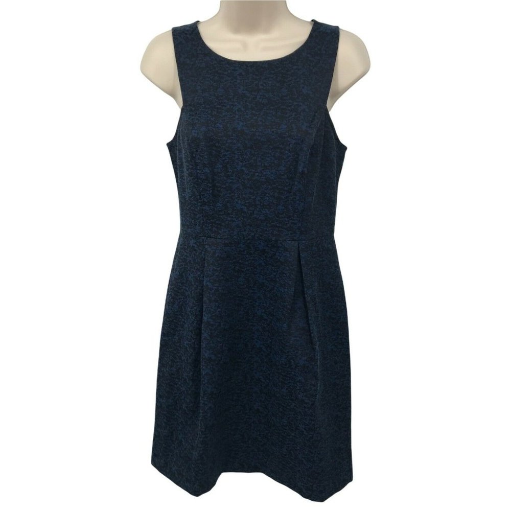 Ann Taylor Loft Womens Sleeveless Back Zipper Navy Blue Sheath Dress Size 0
